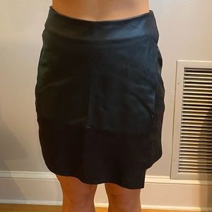 Leather wrap skirt